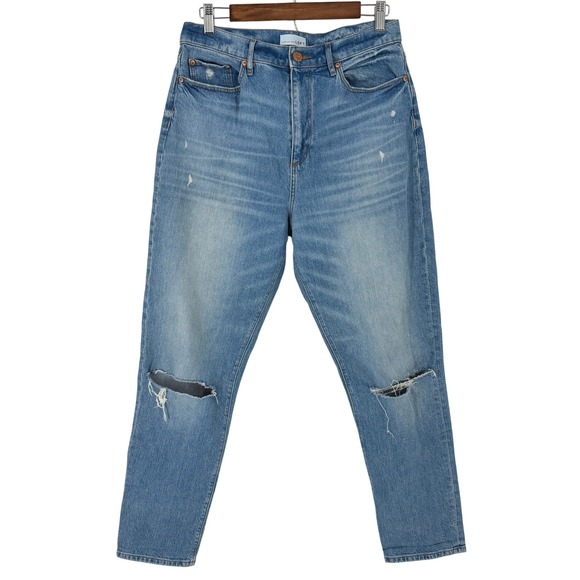 LOFT Denim - LOFT High Waist Boyfriend Jeans Light Wash Distressed Ripped Denim Womens 28 6
